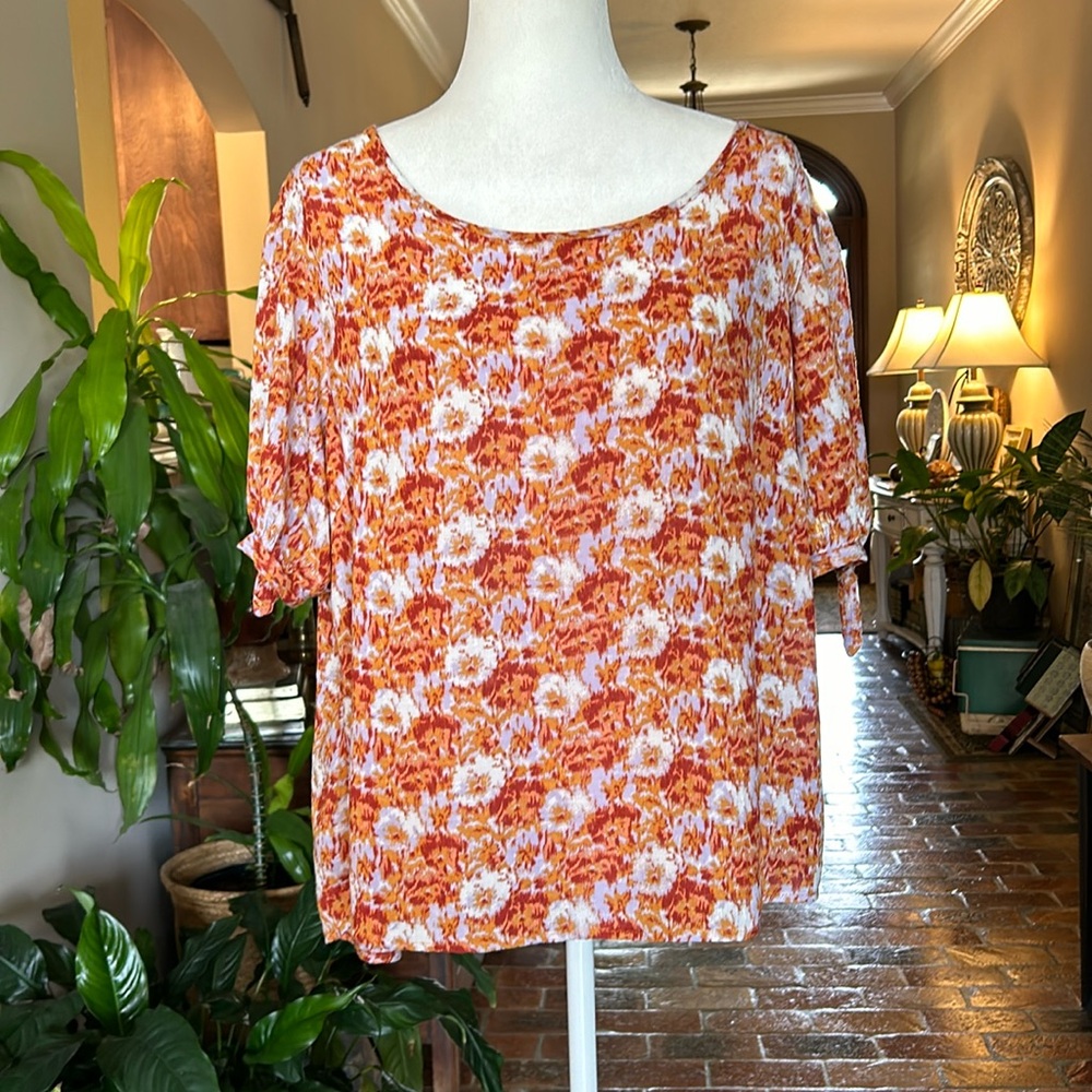 Cynthia Rowley Puff sleeve top sz L